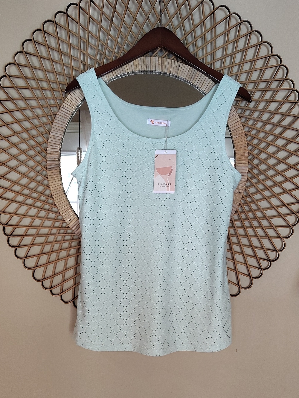 Kirundo Eyelet Tank Mint Green Size Small